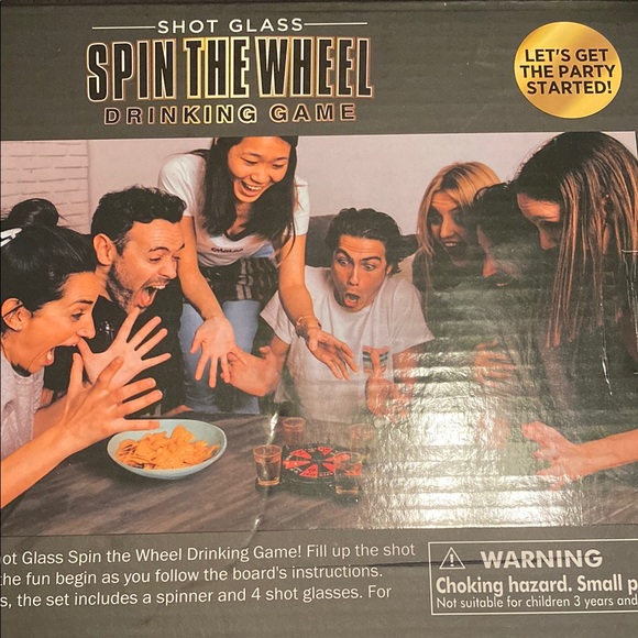 Spinning Wheel Shot Glass Game - Black and Red - Picture 3 of 3